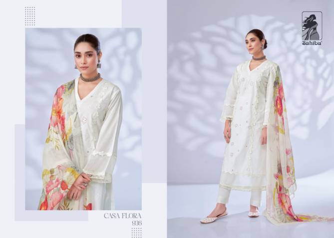 Casa Flora By Sahiba Heavy Embroidered Cotton Dress Material Wholesale Shop In Surat